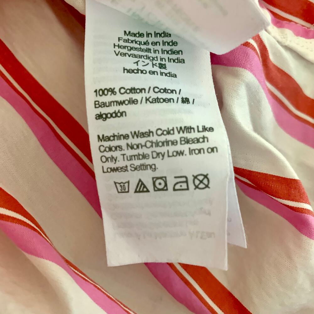 J. Crew Relaxed-fit Washed Cotton Poplin Shirt in Pink Stripe Size 2 - Picture 9 of 9